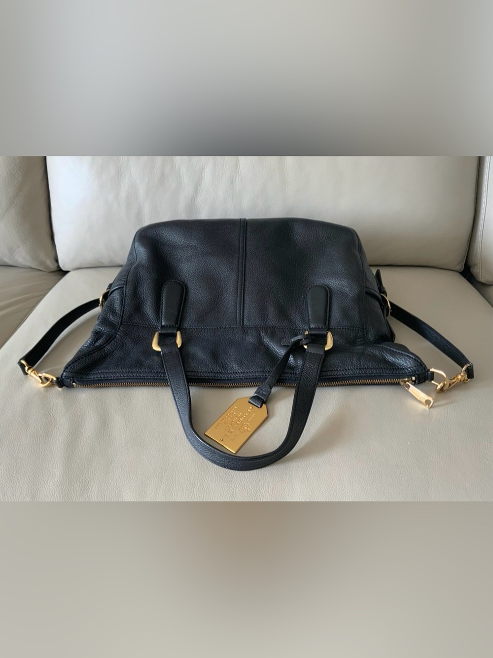 Lauren Ralph Lauren Large Pebble Leather Satchel Bag - Picture 5 of 10